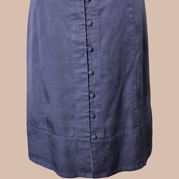 NWT Tencel Vince Camuto Navy Blue Vneck Button Down Spaghetti Strap Dress - Picture 5 of 11